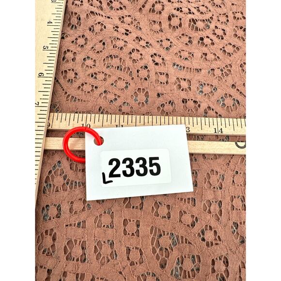 The Loft Shirt Womens Medium Lace Blouse Pink Crochet Pullover Geometric Pattern - Picture 8 of 8